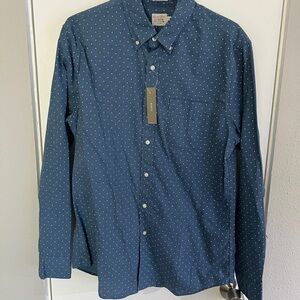 J. Crew Blue Polka Dot Casual Button Down Shirt